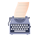 Writing tools icon of a typewriter